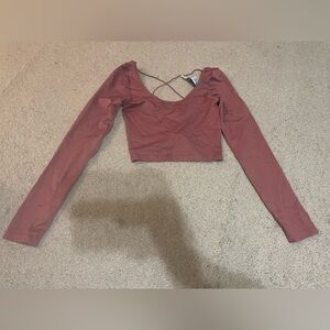 Forever 21 light maroon long deep open back crop top size small/ medium